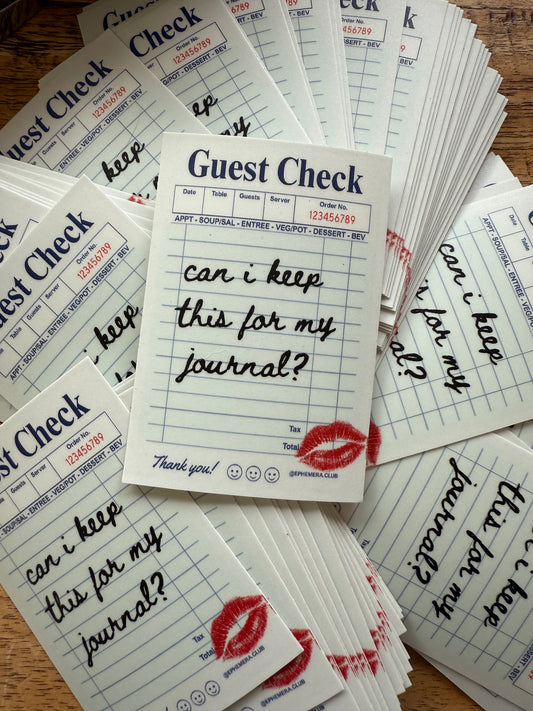 Journal Girl Sticker | Can I Have It For My Journal? Guest Check Die Cut | Scrapbooking & Junk Journal Sticker