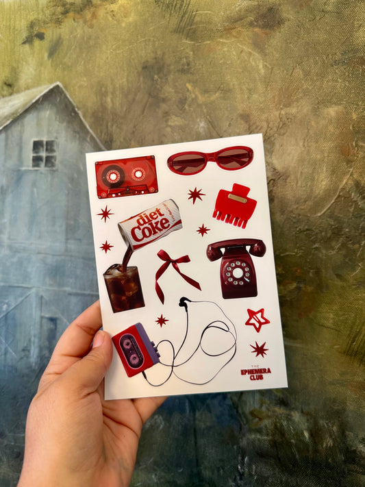 Retro Red Sticker Sheet