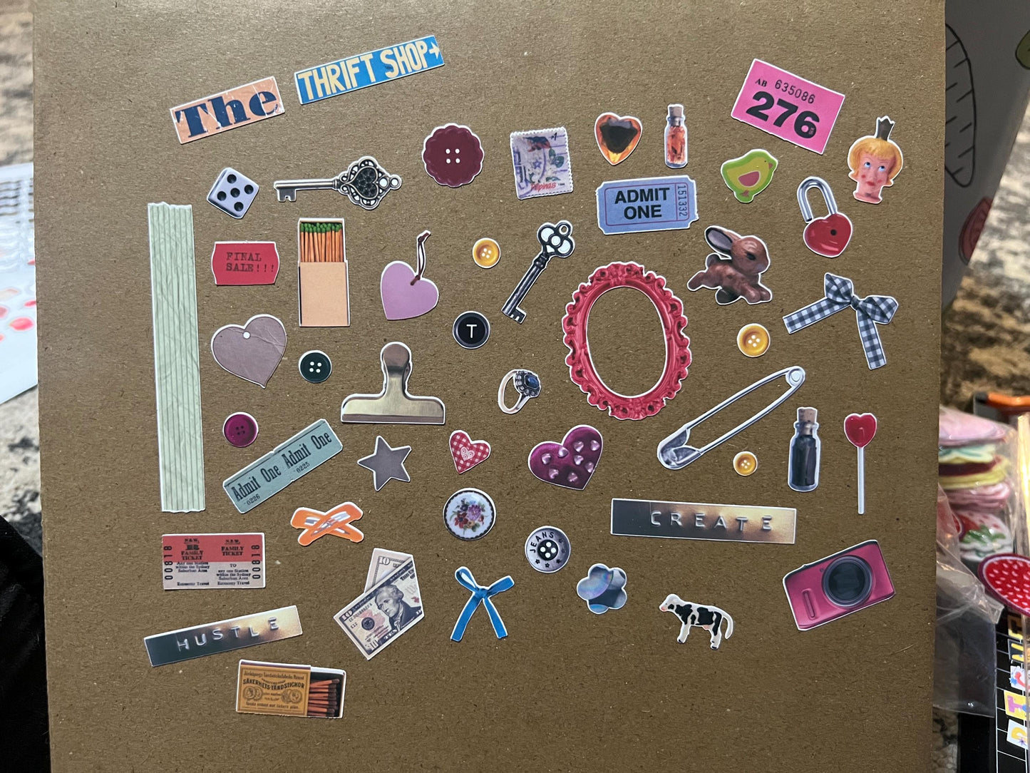 Trinket & Thrift Sticker Sheet Vintage Ephemera Aesthetic