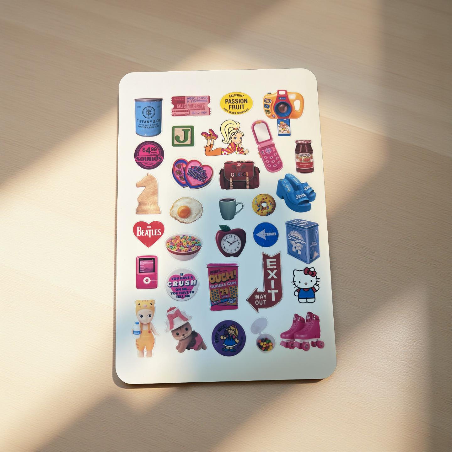 Retro Nostalgia n PNG, Y2K Sticker Sheet – Vol 3 n 4 - Vintage-Inspired Collage Stickers