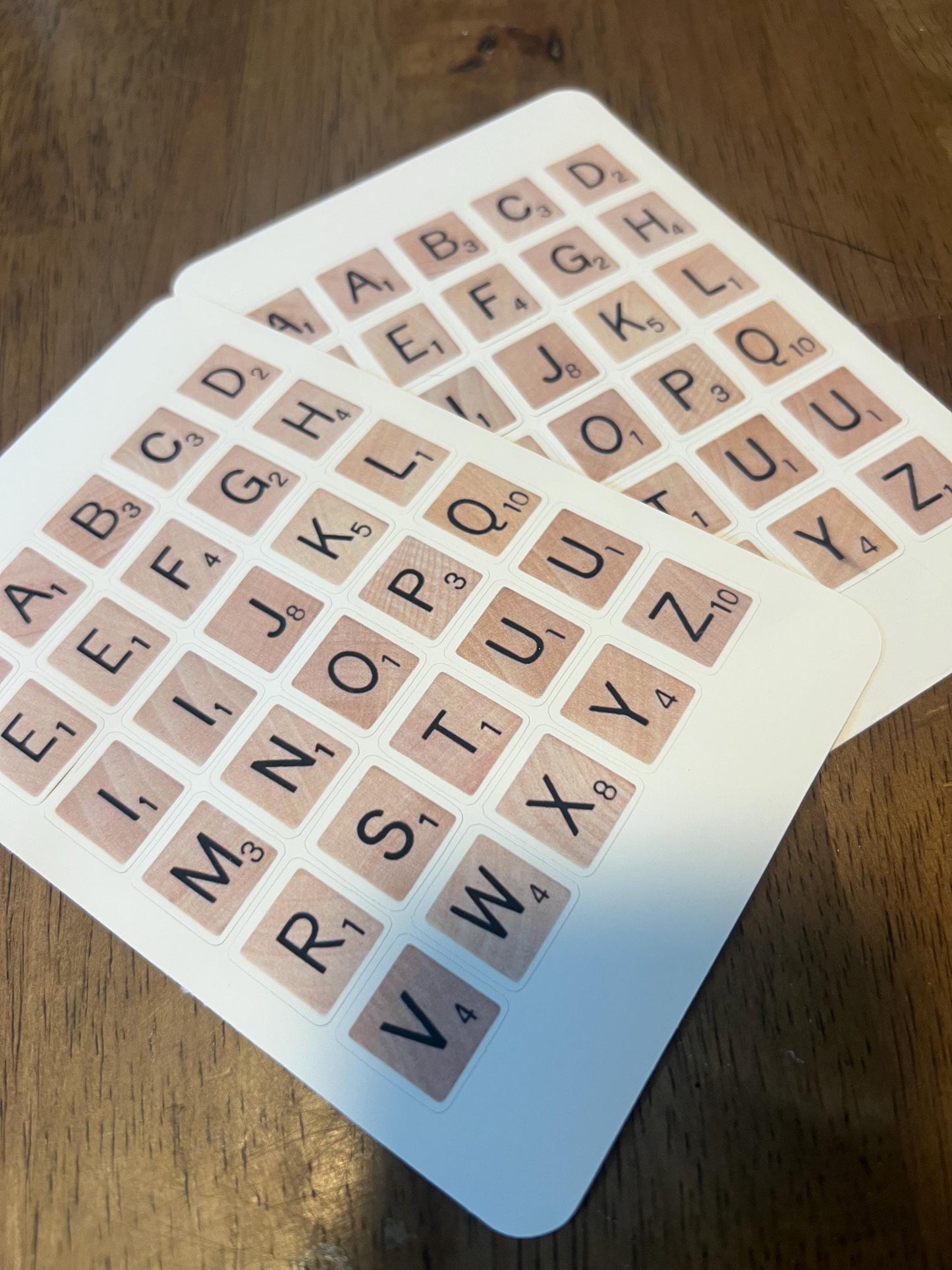 Scrabble Tile Alphabet Sticker Sheet – Vintage Wooden Letter Stickers