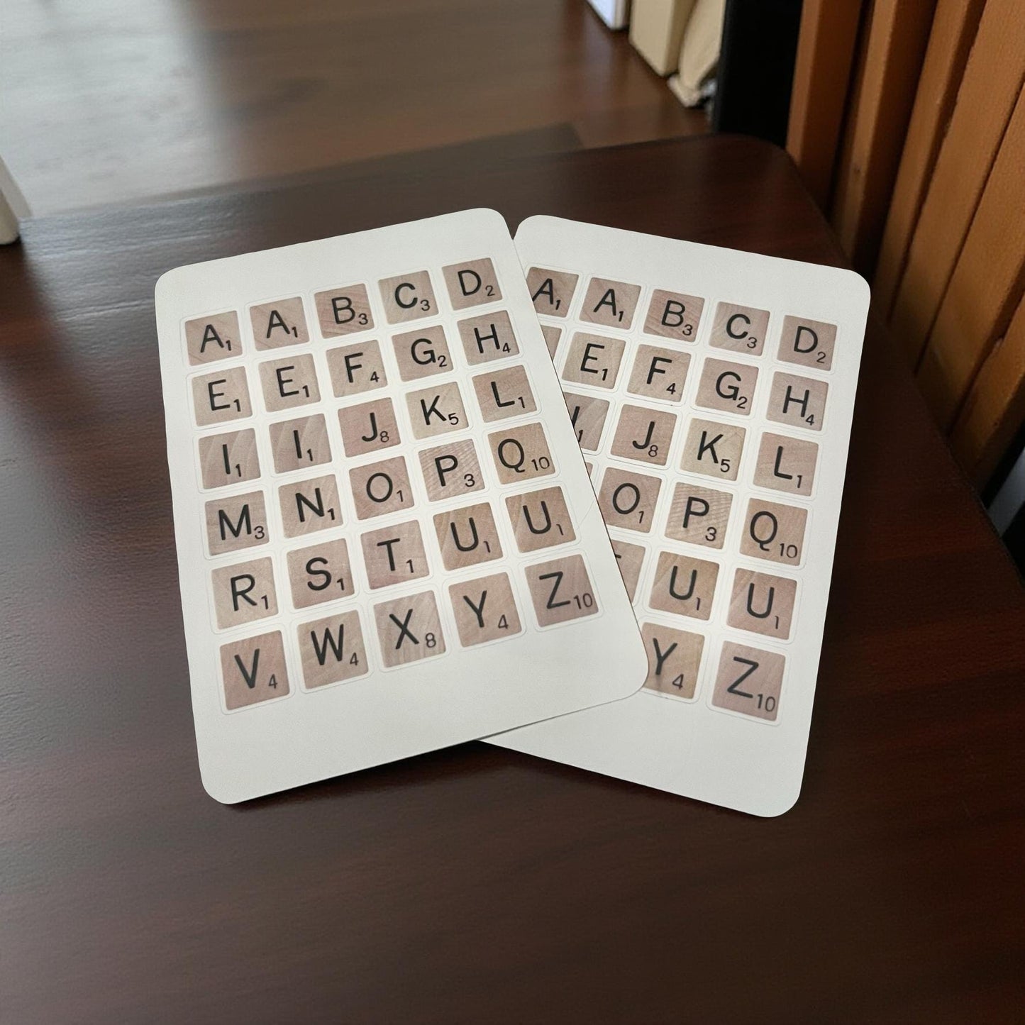 Scrabble Tile Alphabet Sticker Sheet – Vintage Wooden Letter Stickers