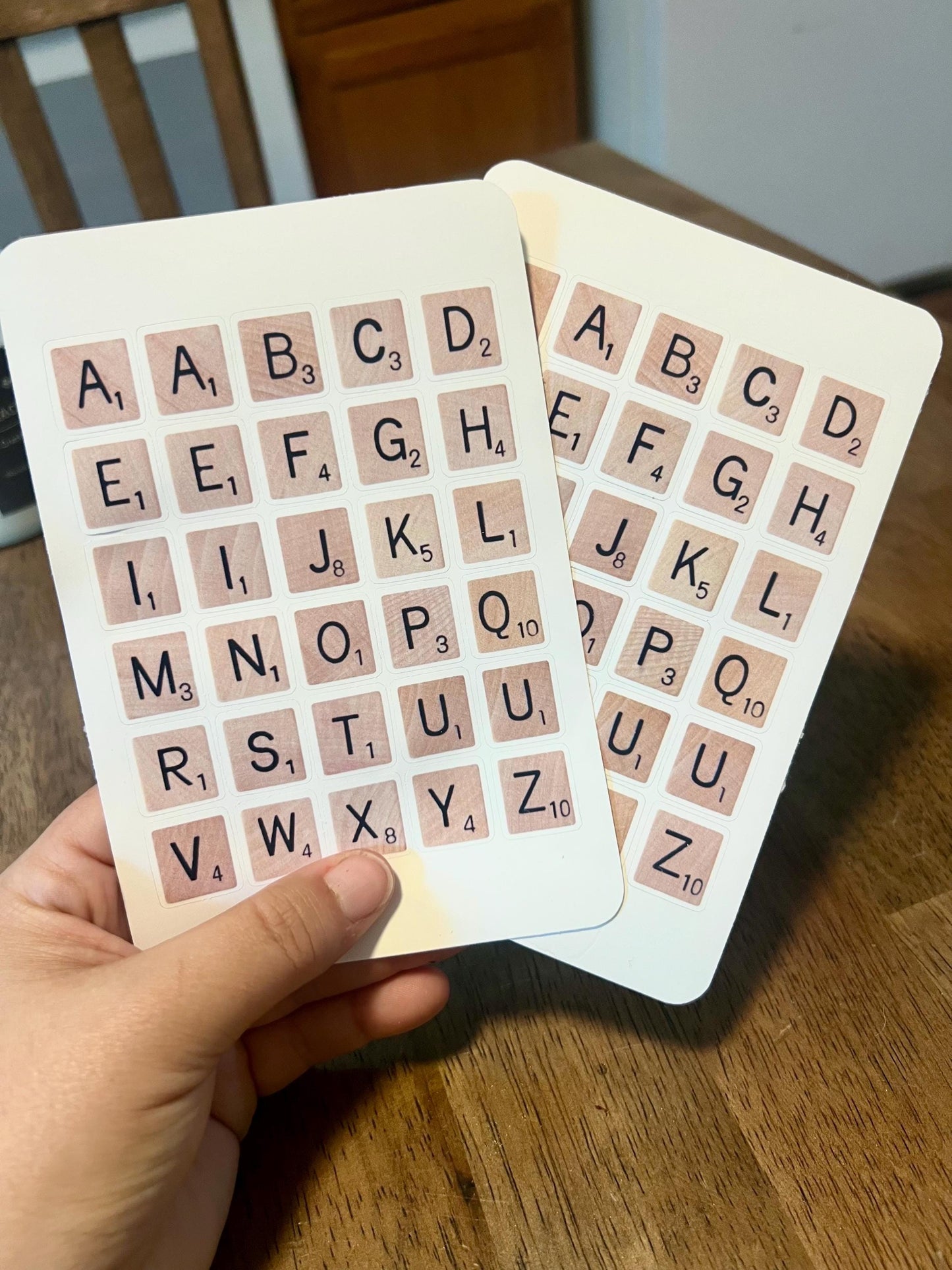 Scrabble Tile Alphabet Sticker Sheet – Vintage Wooden Letter Stickers
