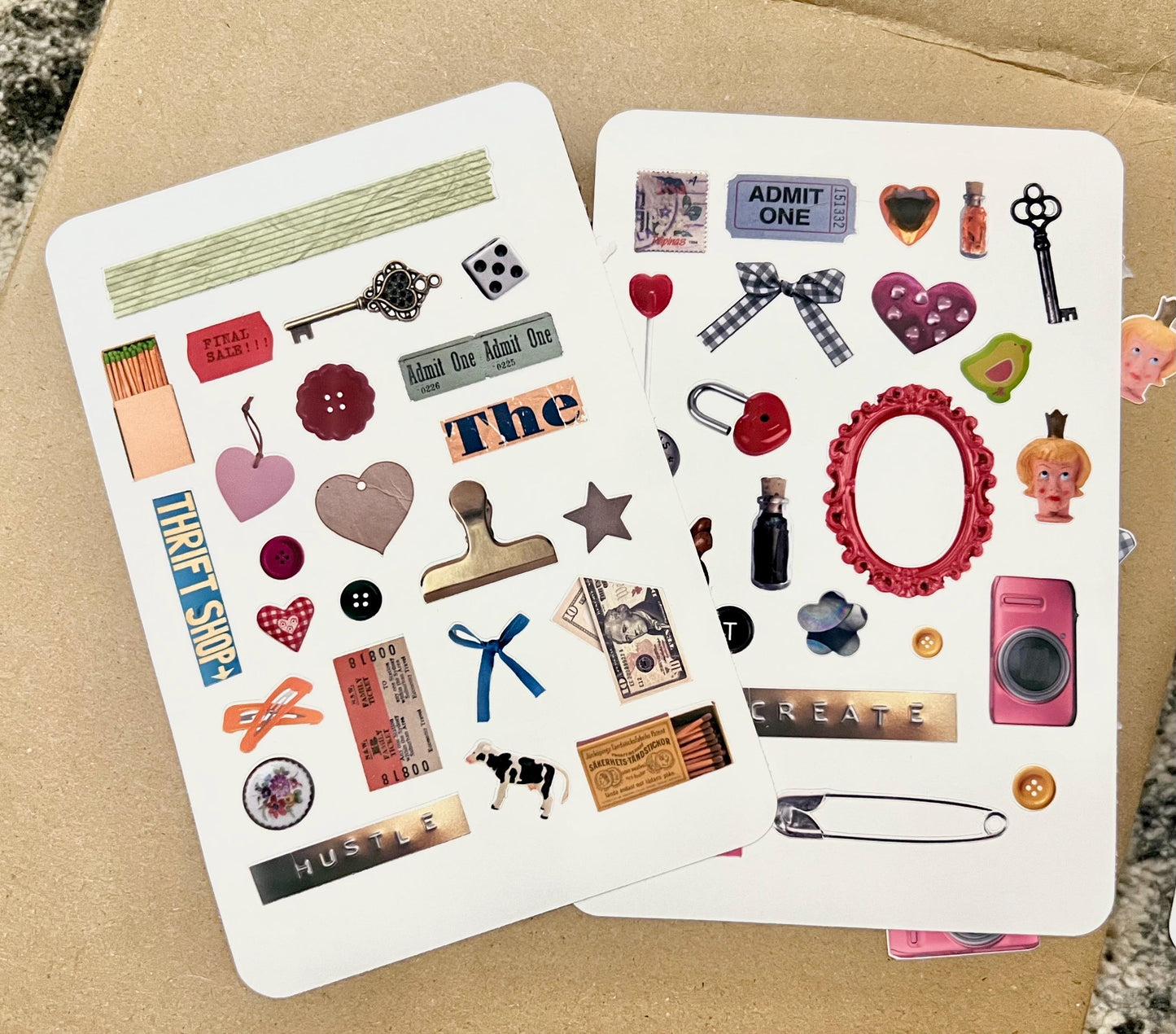 Trinket & Thrift Sticker Sheet Vintage Ephemera Aesthetic