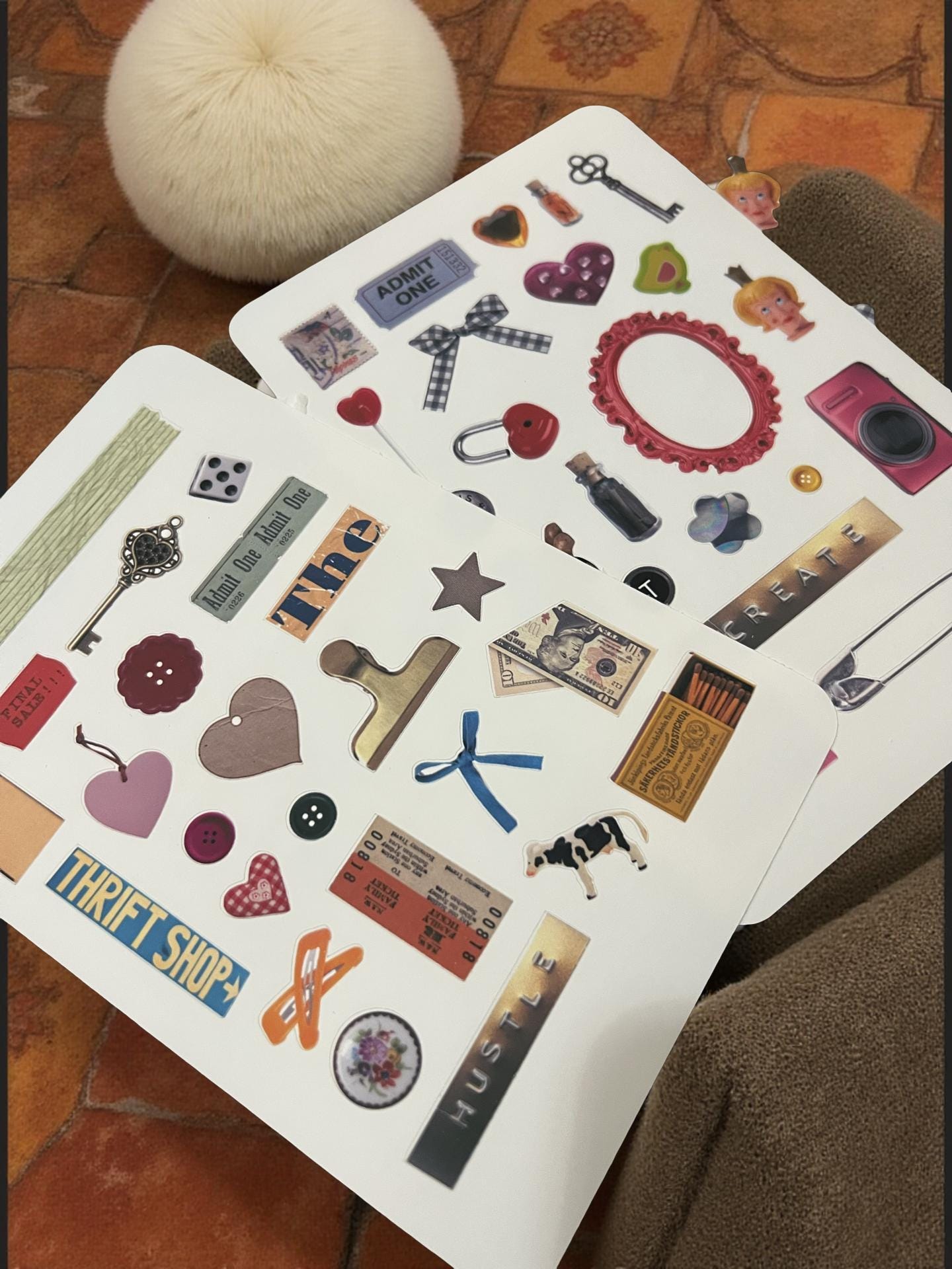 Trinket & Thrift Sticker Sheet Vintage Ephemera Aesthetic
