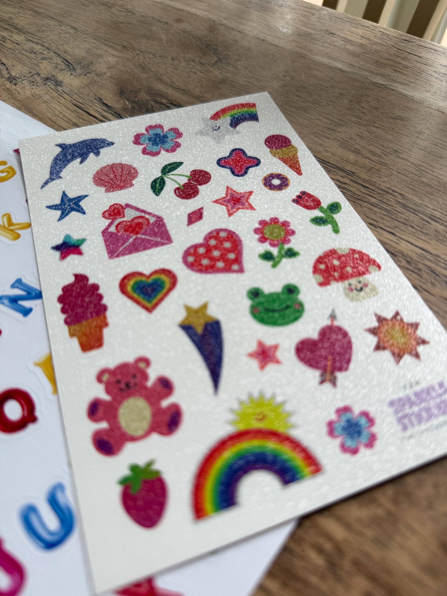 Glitter Y2K Sticker Sheet – Cute Retro Stickers for Scrapbooking, Journaling, Planners, Happy Mail | 4x6 | Frosted Vinyl