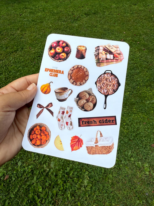 Fall Favorites Sticker Sheet – Cozy Autumn Stickers for Journaling, Scrapbooking & Planners
