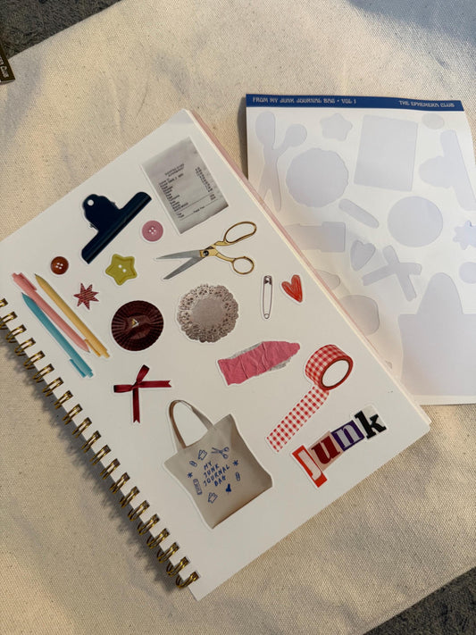 From My Junk Journaling Bag Sticker Sheet • Realistic Ephemera • Journaling Tools Stickers • Junk Journal Supplies • Vol. 1