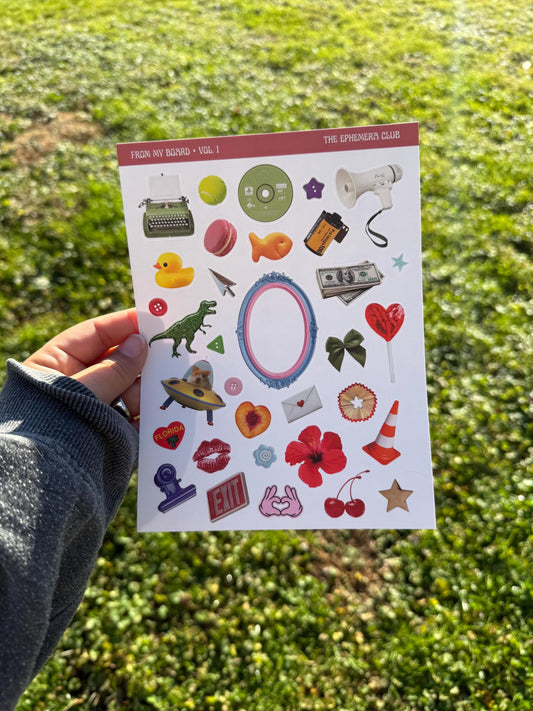 From My Board Vol 1 Sticker Sheet for Junk Journals Scrapbooking and Planners