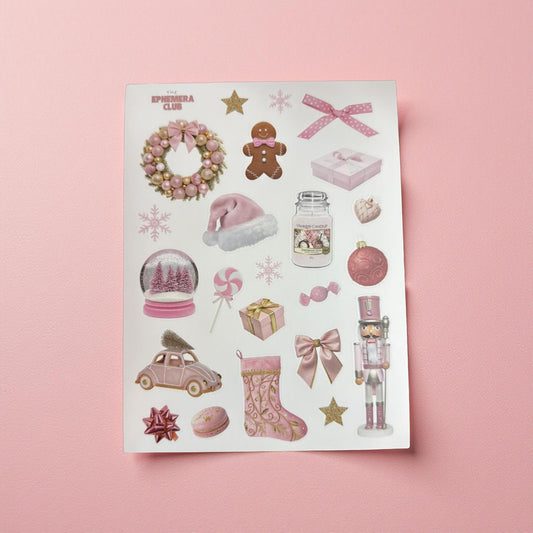 Pink Christmas Sticker Sheet