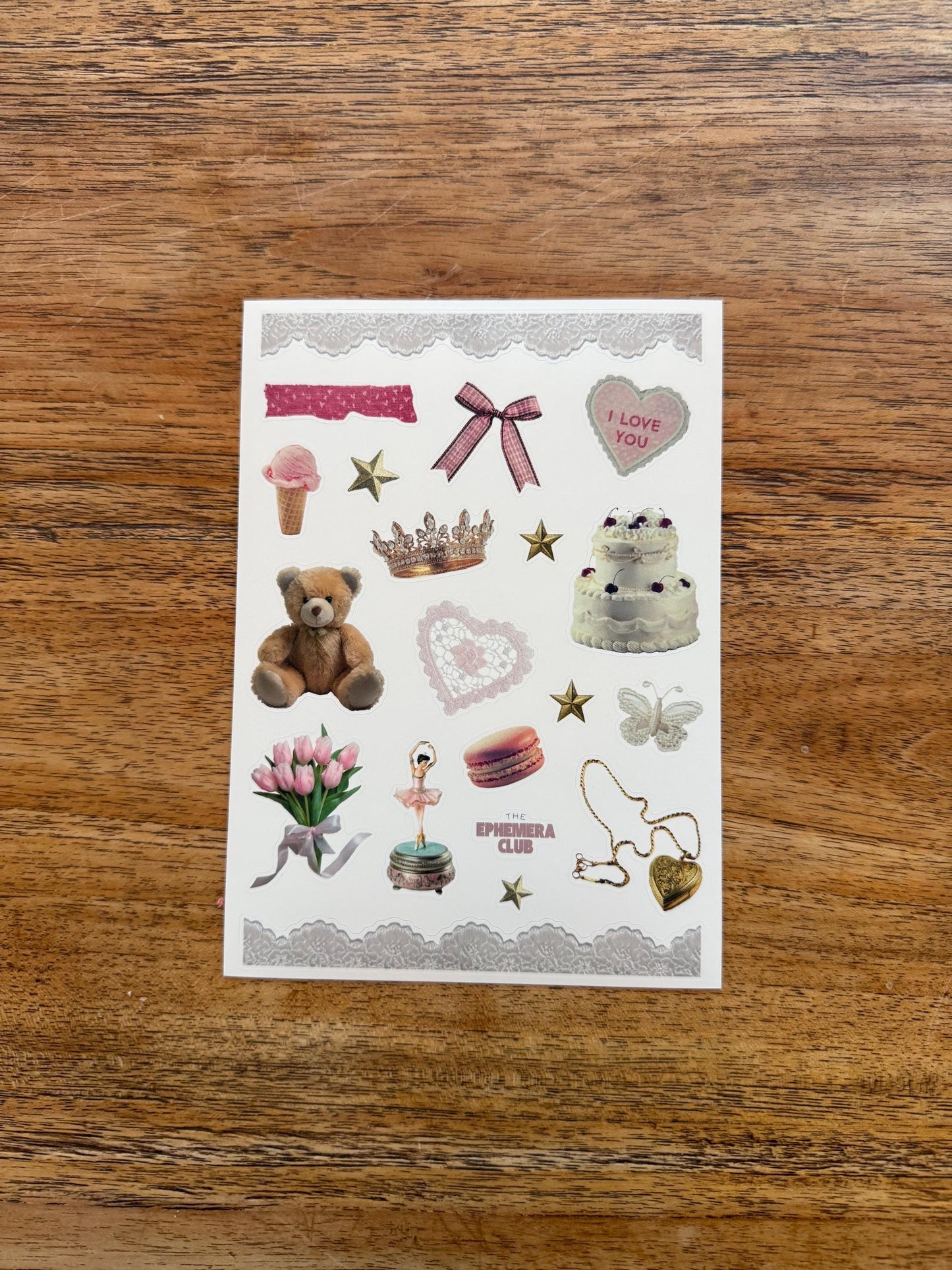 Romantic Junk Journal Sticker Sheet