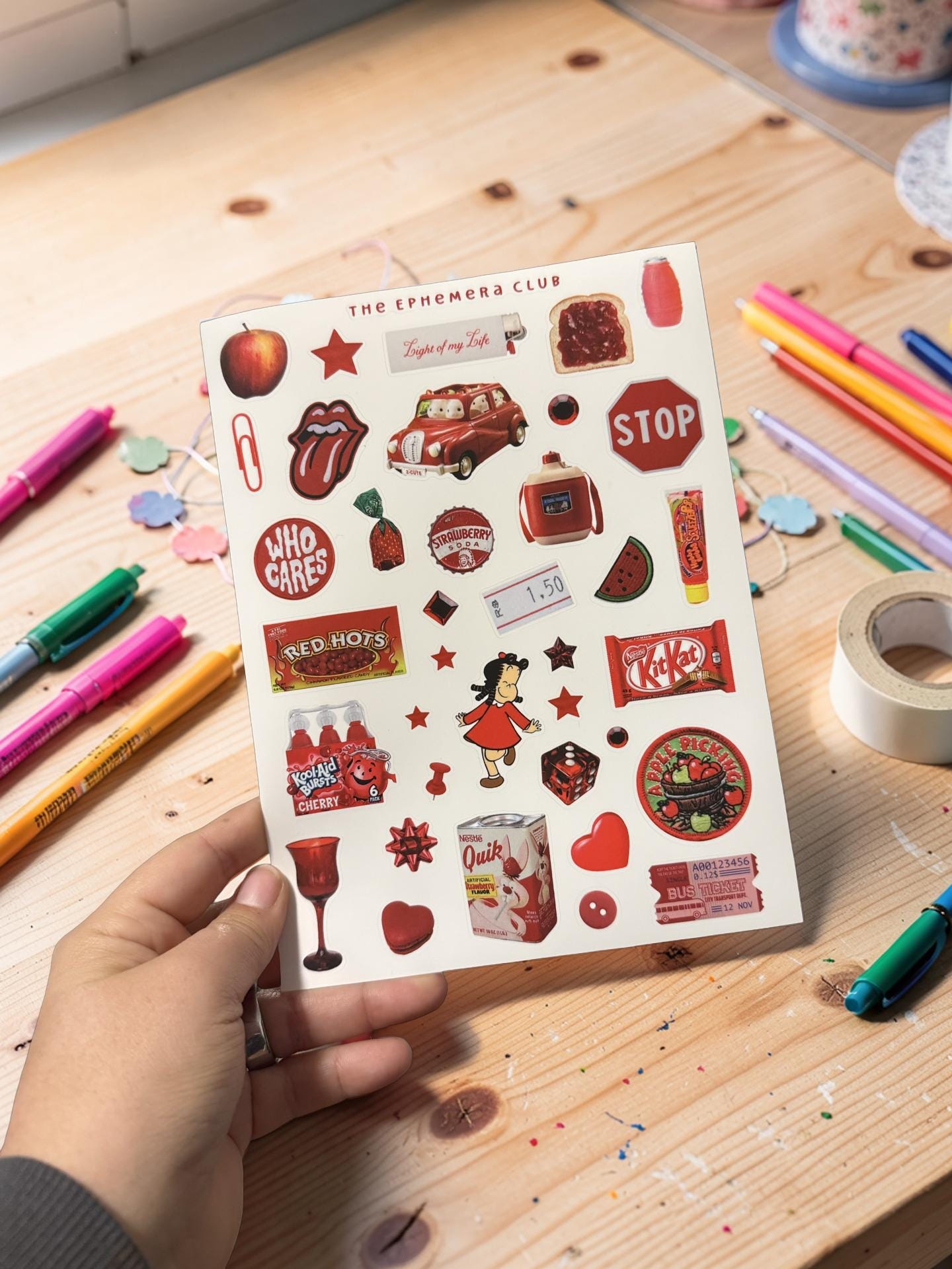 PNG scrapbooking Sticker Sheet | Orange, red & pink!