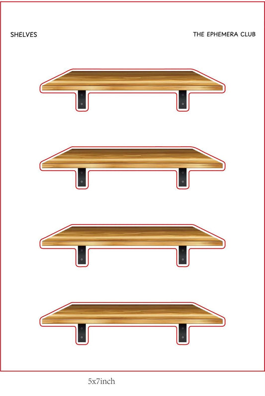 Wooden Shelf Stickers | 5x7