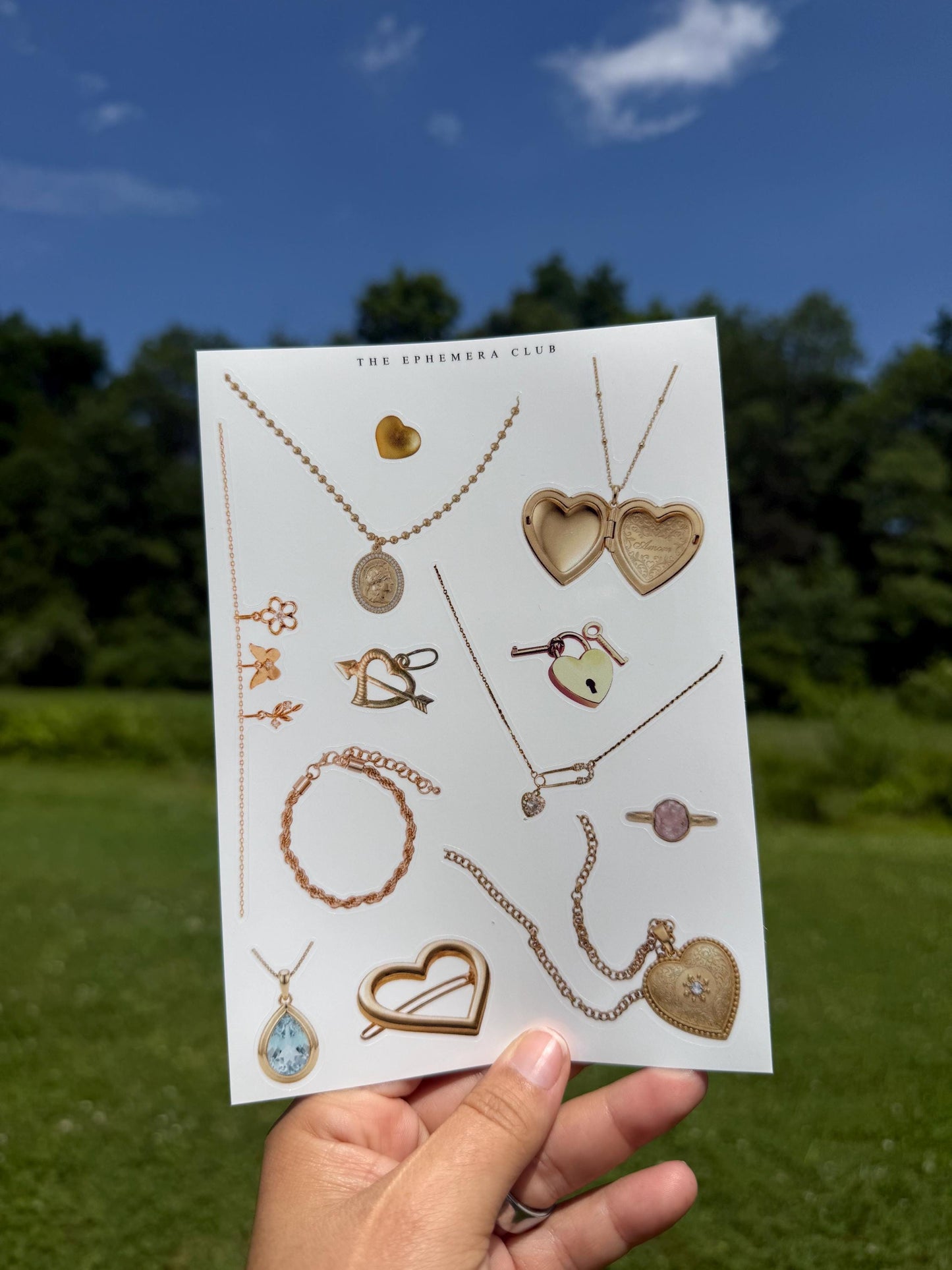 Gold Jewelry Sticker Sheet