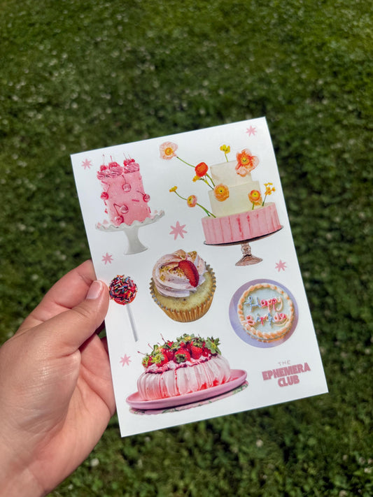 Pink Cake Sticker Sheet