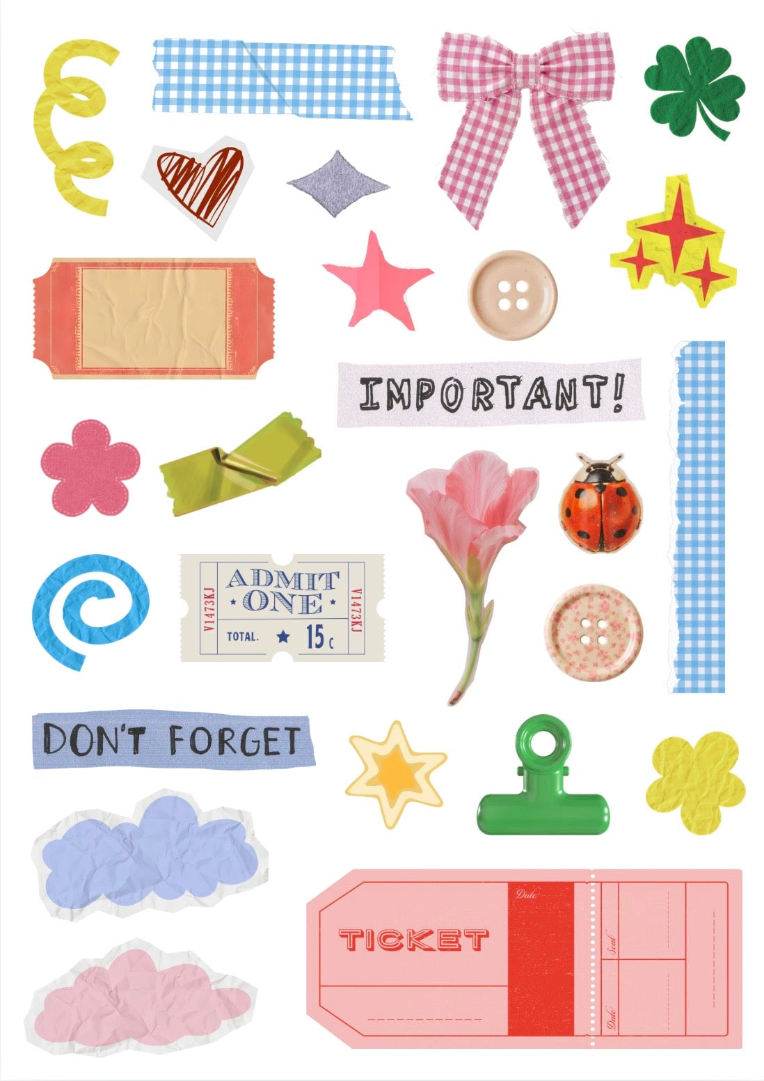 Colorful Ephemera Sticker Sheet