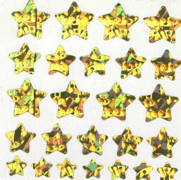 Sticker Magic UK - Prismatic Gold Stars - Mini Sheet