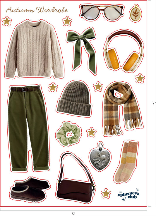 Autumn Wardrobe Sticker Sheet
