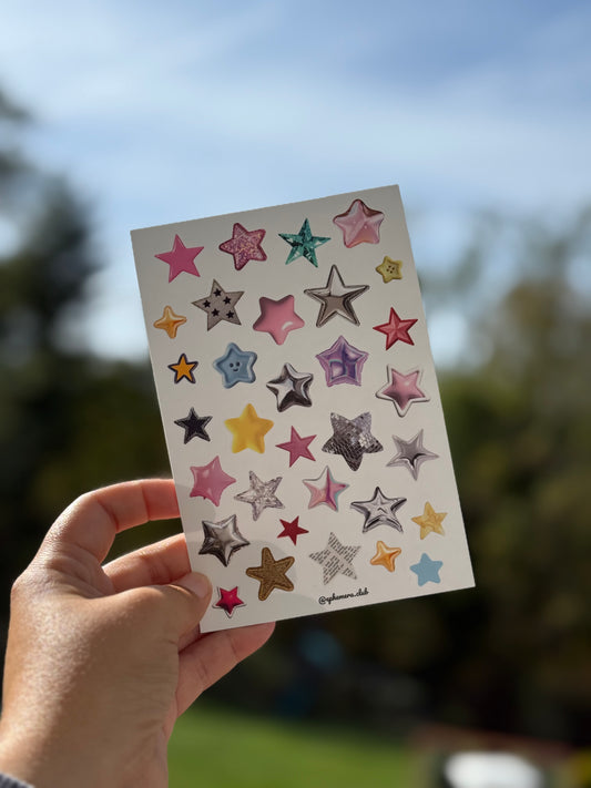 Star Stickers – Cute Scrapbook & Journal Decor | 4x6
