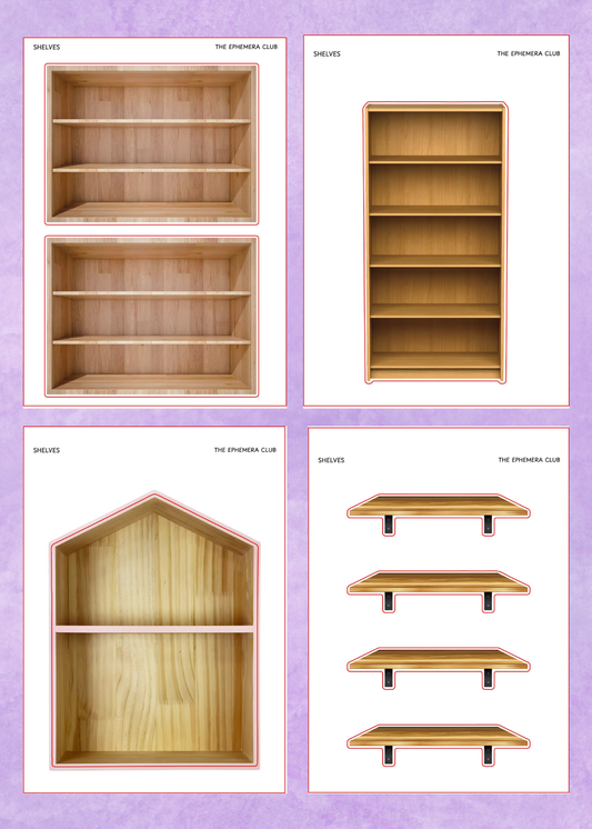 Wooden Shelf Stickers | 5x7