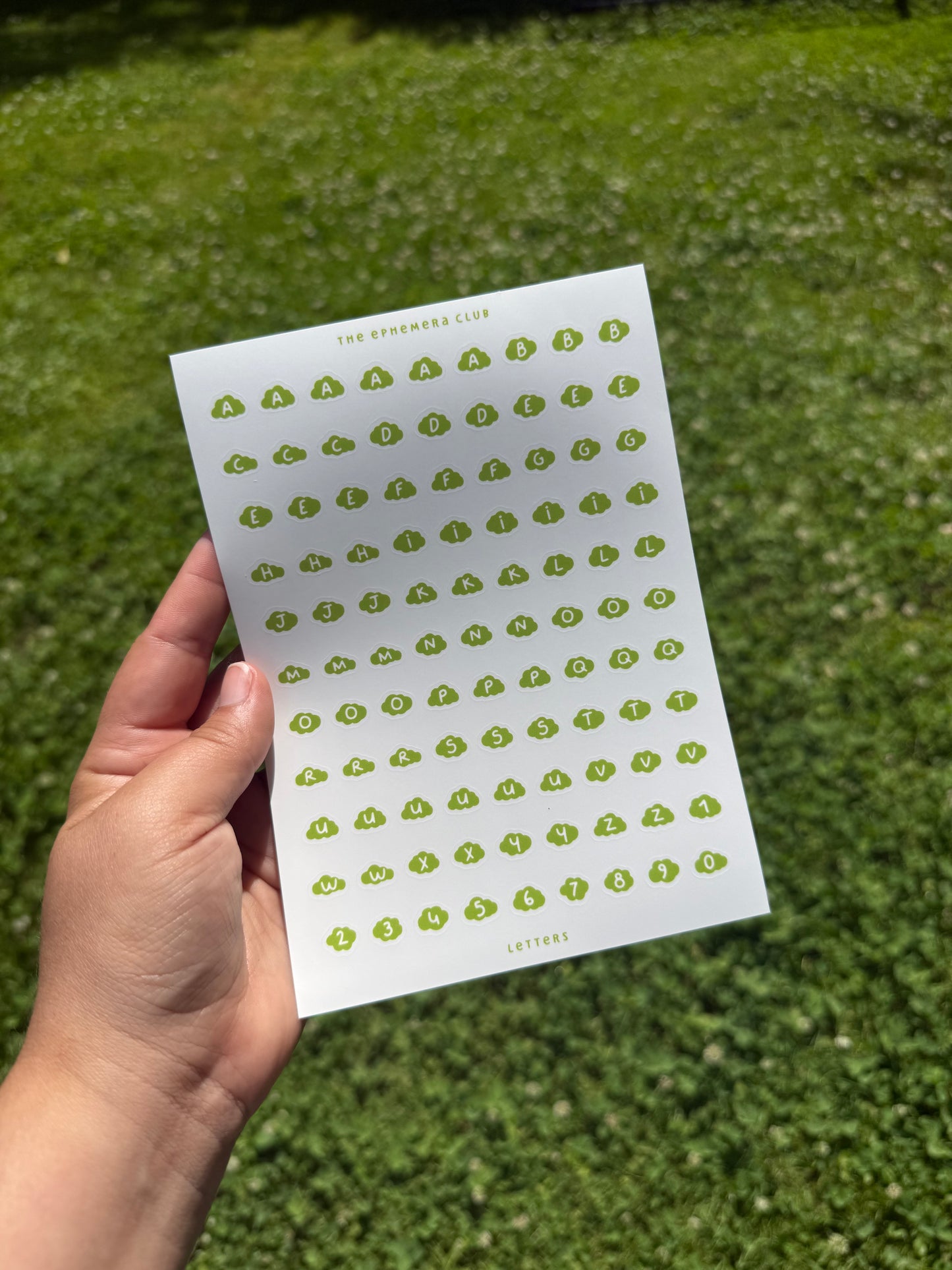 Alphabet Sticker Sheet for Journals | Cloud Letters