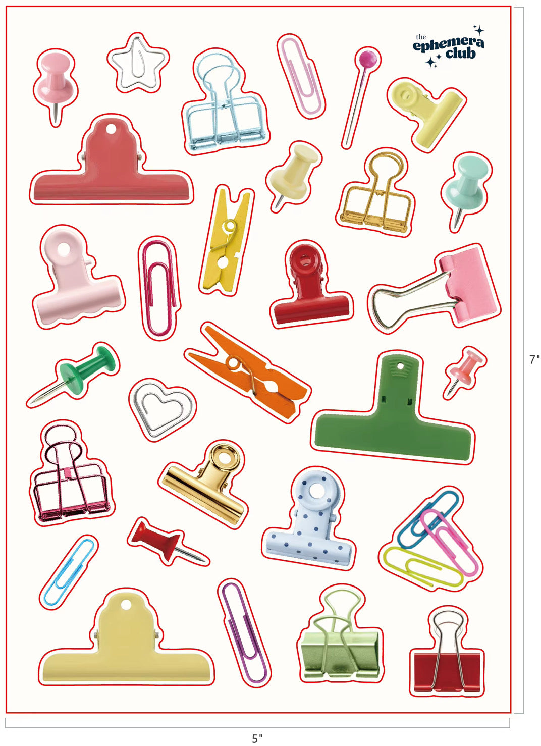 Clips & Pins Sticker Sheet