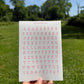 Pink Alphabet Sticker Sheet | Journal Letter Stickers