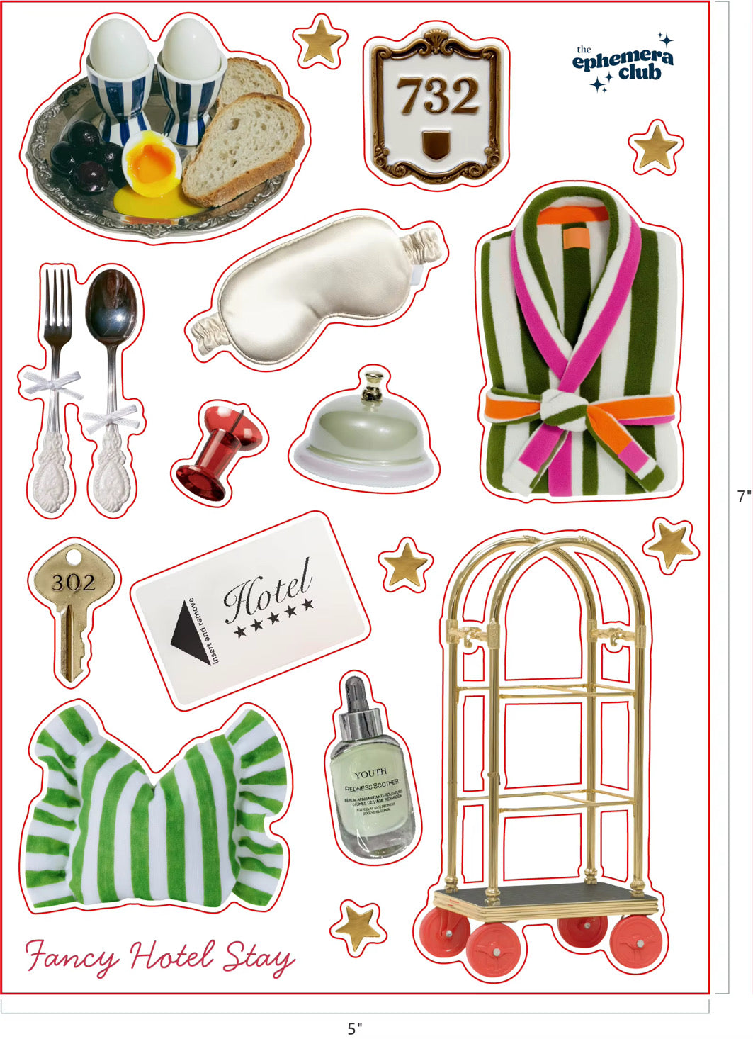 Fancy Hotel Stay Sticker Sheet