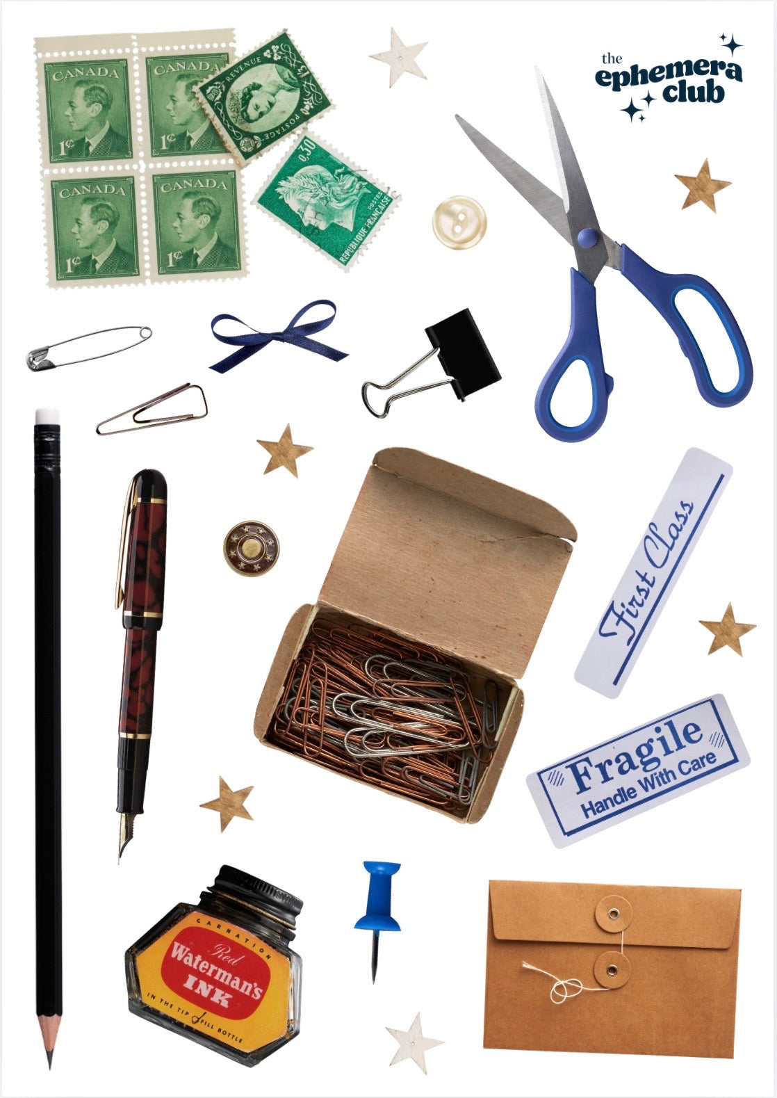Vintage Stationery Sticker Sheet