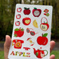 Apple Aesthetic Sticker Sheet • Red Apple Stickers • Fall Stickers for Junk Journaling • Cute Scrapbook Stickers • Planner Stickers