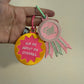 Craft Girl Embroidered Ribbon Keychain