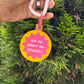 Ask Me About My Stickers Embroidered Bag Charm