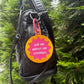 Ask Me About My Stickers Embroidered Bag Charm