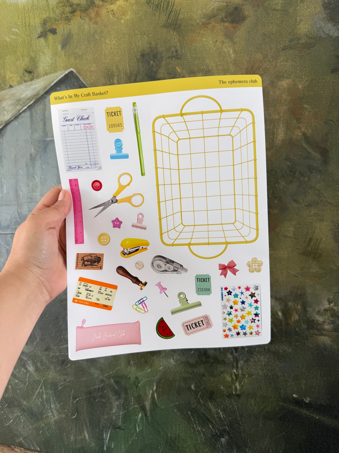 Large Craft Basket Sticker Sheet