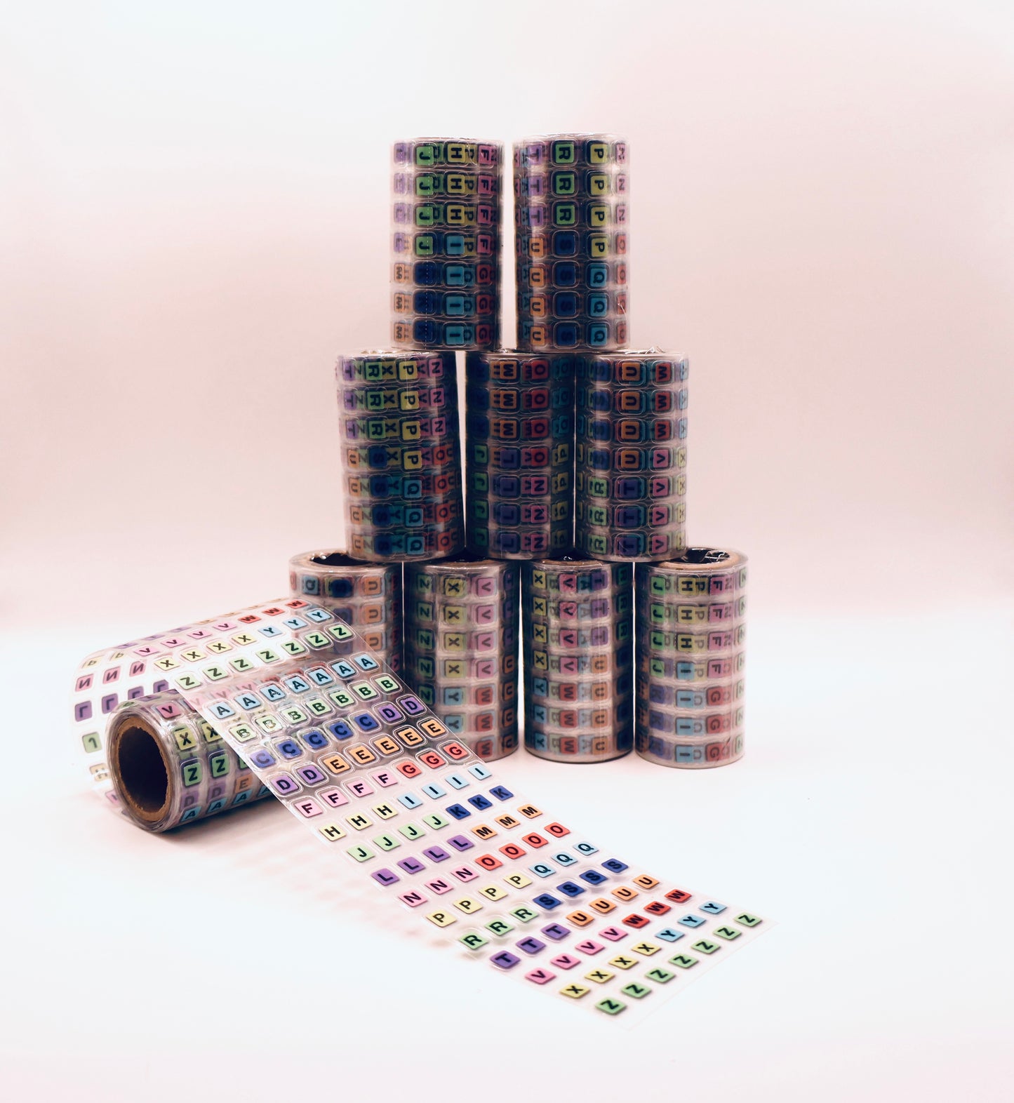 Colorful Beads Alphabet PET Tape