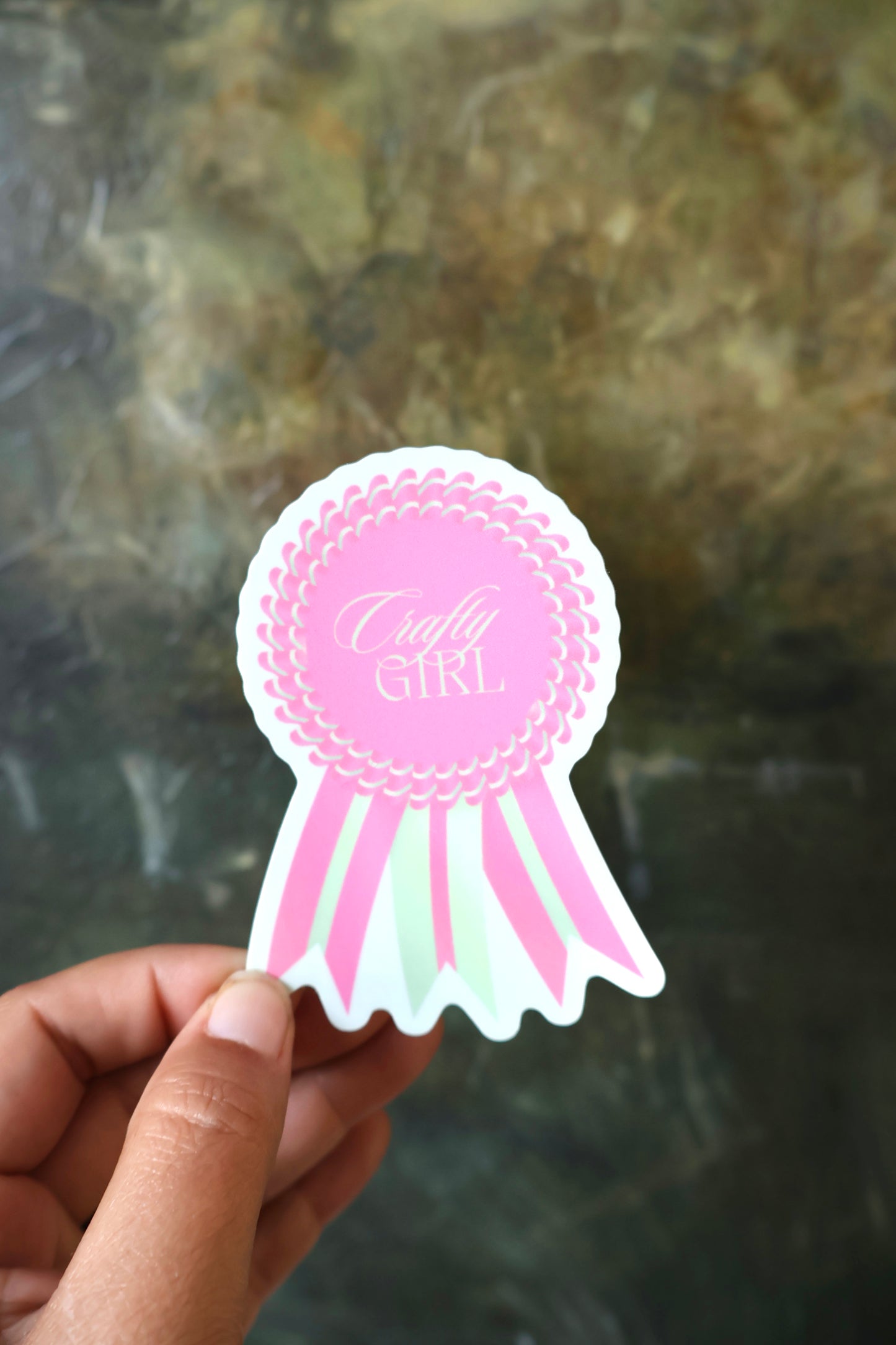 Crafty Girl Award Ribbon Sticker