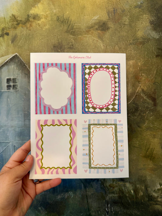 Decorative Frame Sticker Sheet