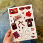Retro Red Sticker Sheet