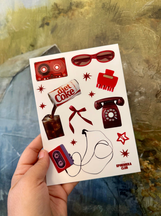 Retro Red Sticker Sheet