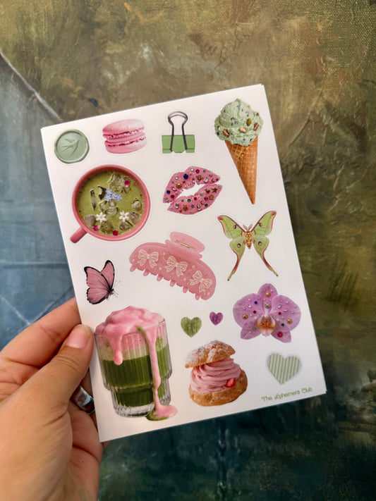 Pink Matcha Sticker Sheet