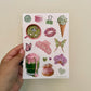 Pink Matcha Sticker Sheet
