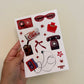 Retro Red Sticker Sheet
