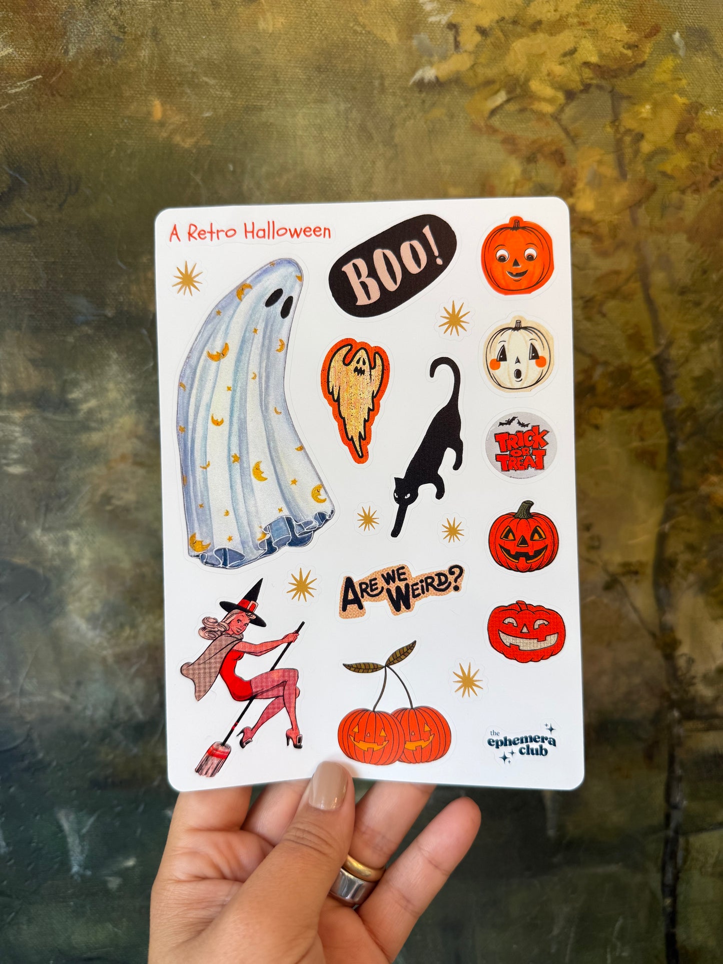 A Retro Halloween Sticker Sheet