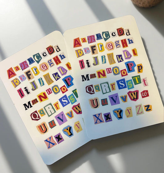 Colorful Ransom Alphabet Sticker Sheets – Vintage Cut-Out Style Letters