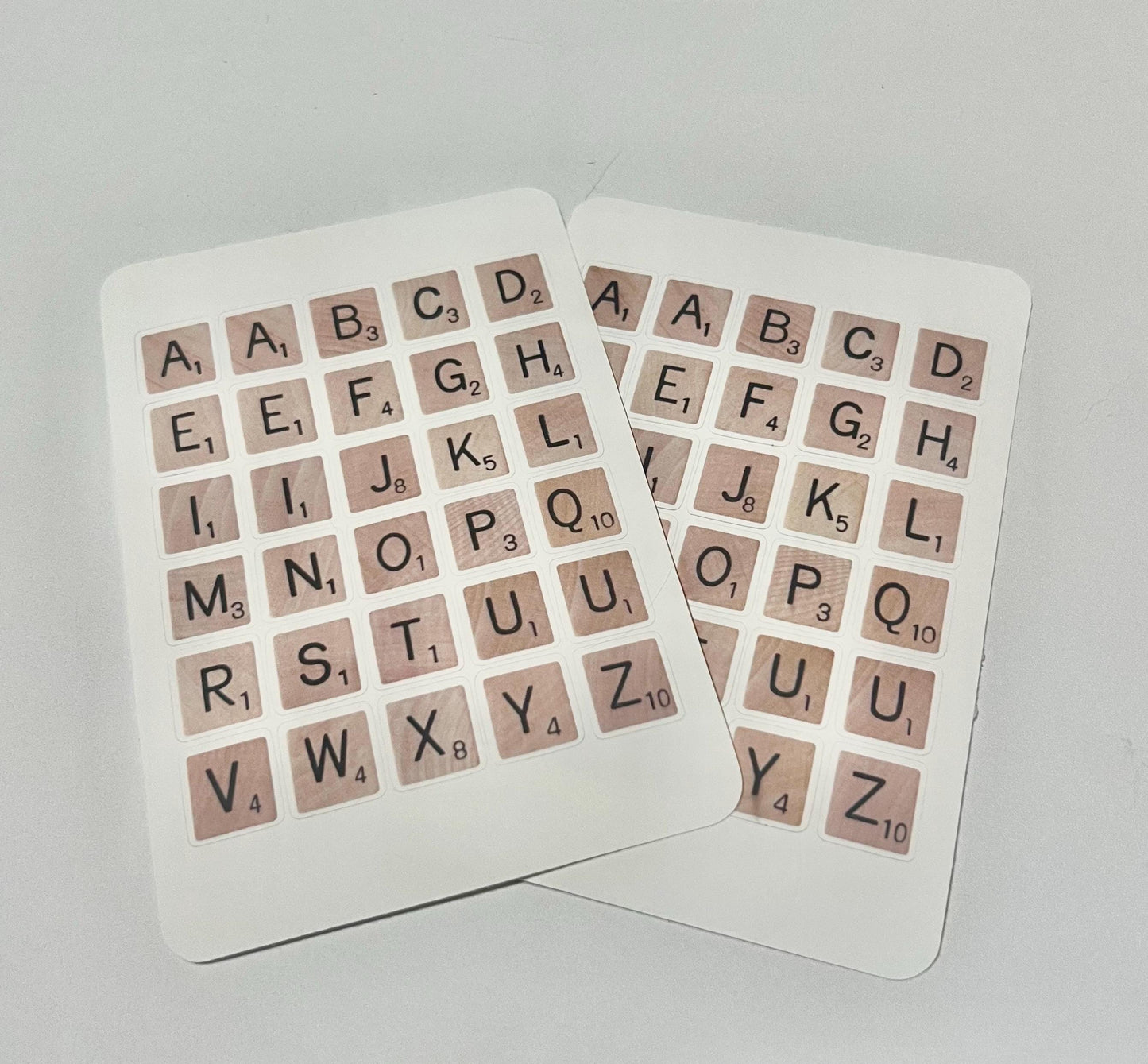 Scrabble Tile Alphabet Sticker Sheet – Vintage Wooden Letter Stickers