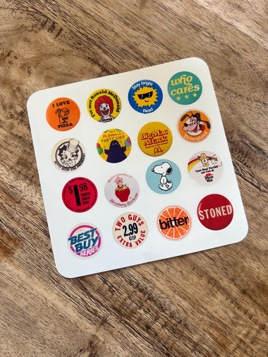 Retro Nostalgia Sticker Sheet – Vintage-Inspired Pop Culture