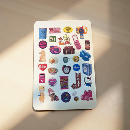 Retro Nostalgia n PNG, Y2K Sticker Sheet – Vol  3 n 4 - Vintage-Inspired Collage Stickers