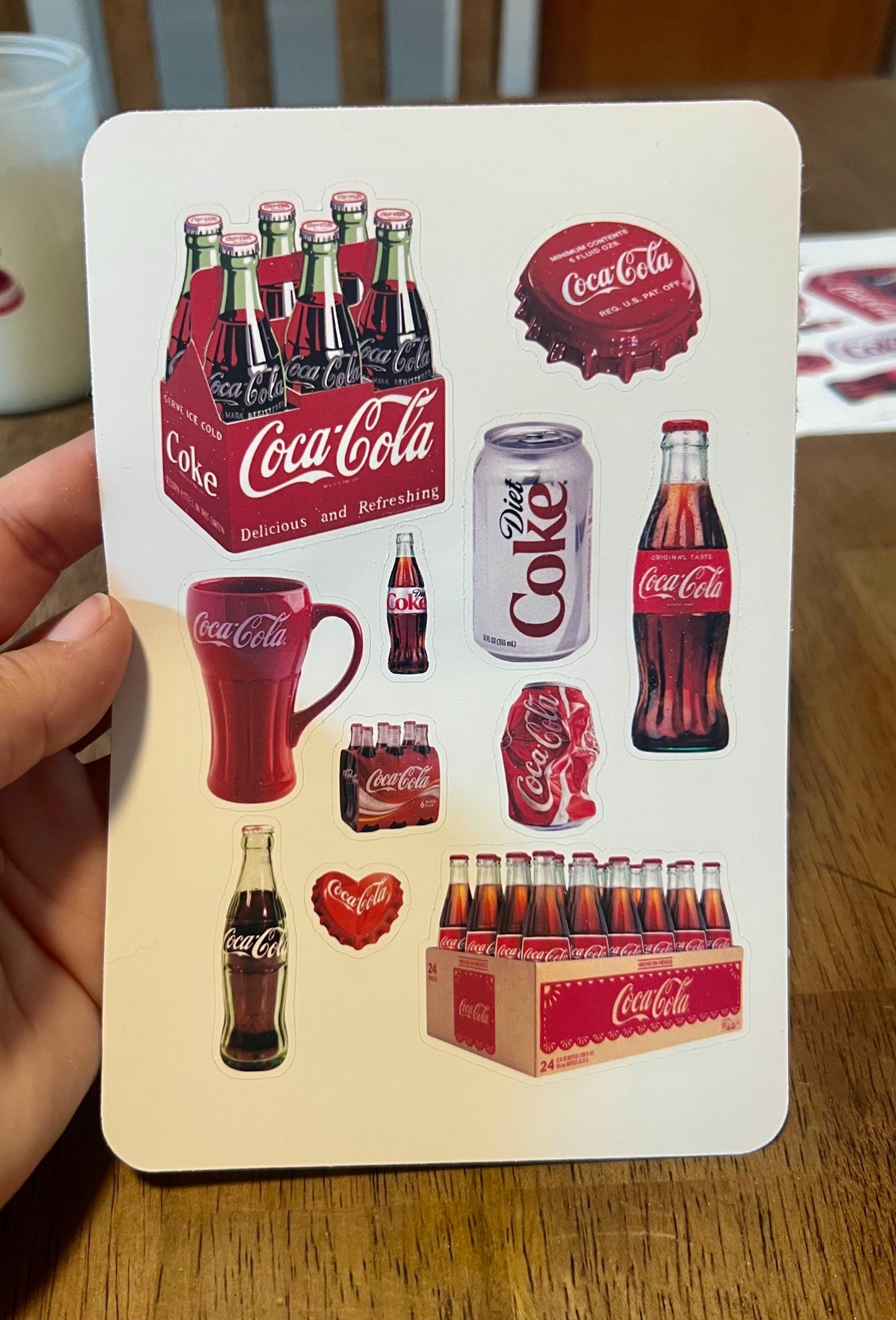 Coca-Cola Vintage Sticker Sheet – Retro Soda Bottle Logo Stickers for Journals & Scrapbooks