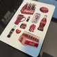 Coca-Cola Vintage Sticker Sheet – Retro Soda Bottle Logo Stickers for Journals & Scrapbooks