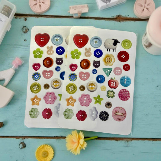 Many buttons Stickers - Mixed Media Buttons Sticker Sheet
